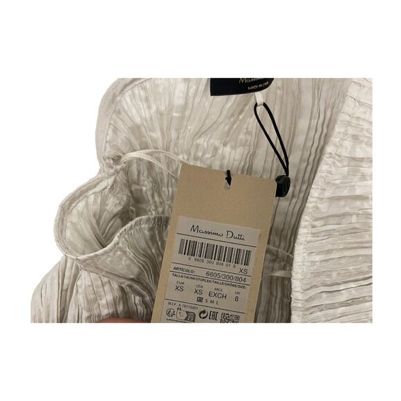 Massimo Dutti Womens Asymmetric Dress XS Pearl Gray Special Edition 6605/300 NWT - Picture 6 of 16